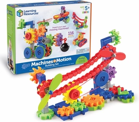 Learning Resources Gears! Gears! Gears! Machines in Motion,116 Pieces, Ages 5 , STEM Toys, Gear Toy, Puzzle, Early Engineering Toys