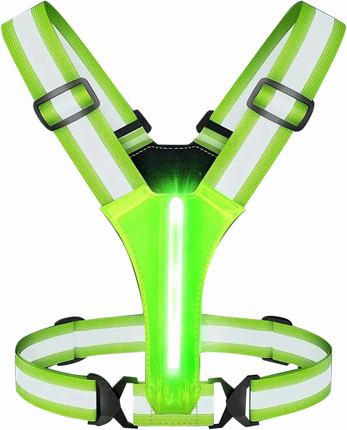 LED Rechargeable Stripe Reflective Vest Safety Security Running Jogging Biking Accessory