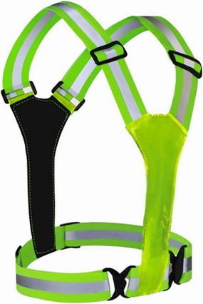 LED Reflective Running Vest, Elastic Ribbon Stripe Reflective Vest Safety Security for Kids Children, Rechargeable