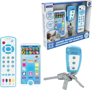 LEXiBOOK, Educational and Musical Set with Telephone, Remote Control and Key Ring, Imitation Game for Toddlers, Explore Animals, Musical Instruments and Everyday Objects, PS125
