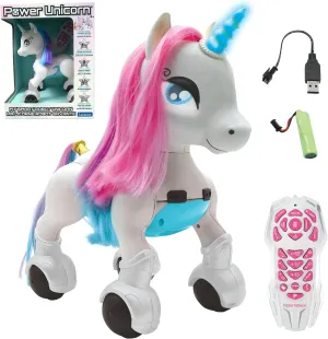Lexibook Power Unicorn®- My First Smart Unicorn to Train, programmable with Remote Control, Training and Gesture Control Function, Dance, Music, Light Effects, Rechargeable - UNI01