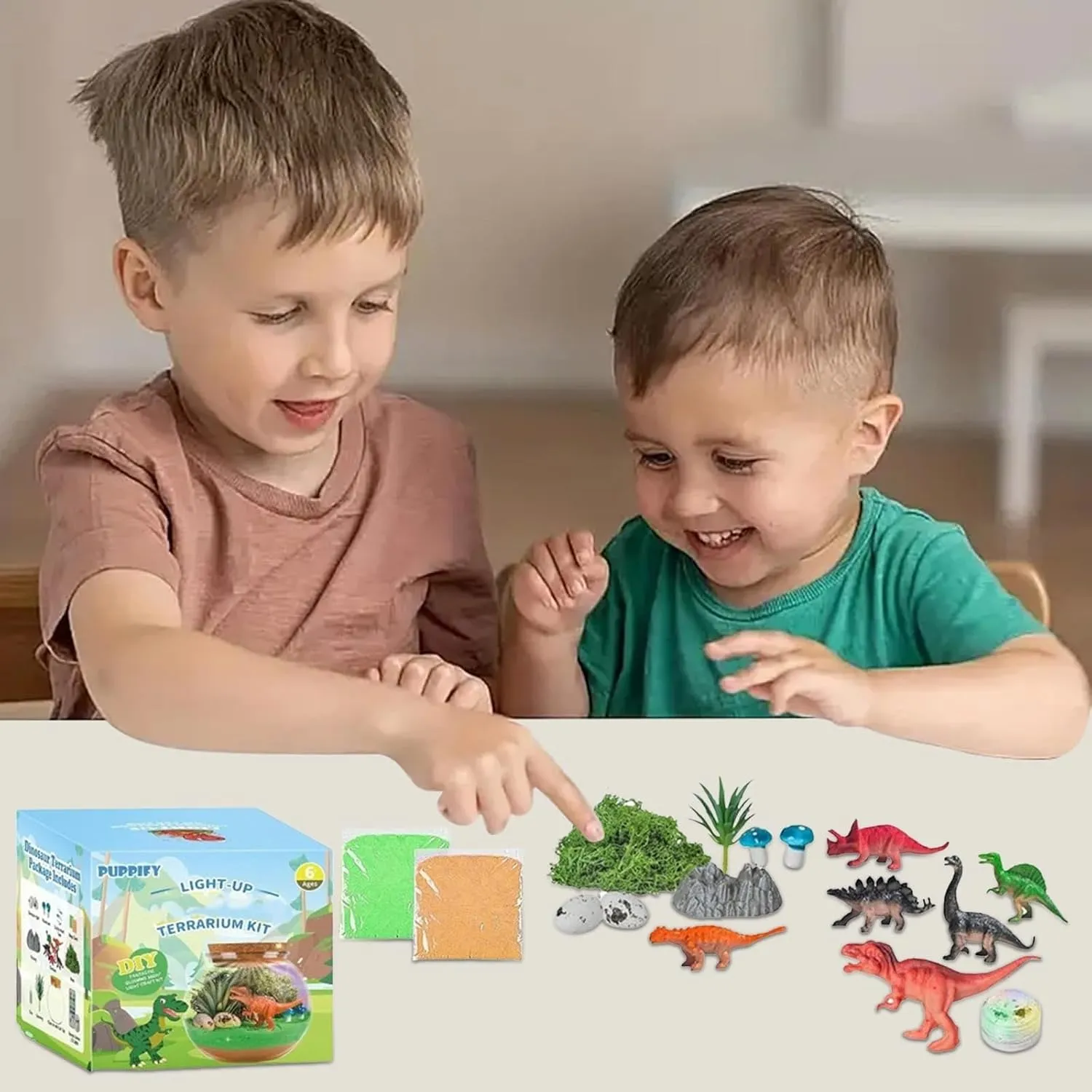 Light Up Terrarium Kit Terrarium Craft Kit with Remote Control Science Learning Kit Multi-Function Creative Educational LED Night Light Up Terrarium Kit