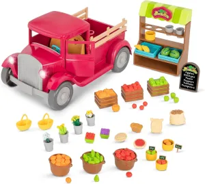Li’l Woodzeez – Farmer's Truck Playset – Doll Playset Includes Toy Truck, Miniature Food & Accessories – Compatible with Doll Figures – Pretend Play Gift Toy for Kids Age 3 