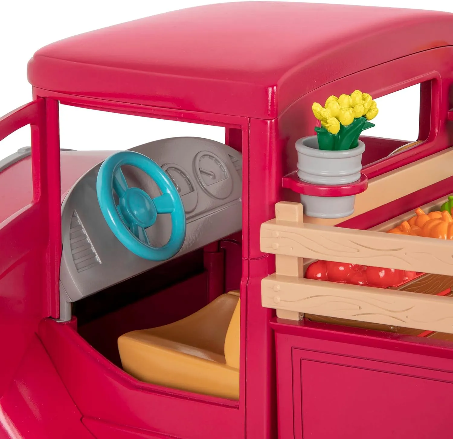 Li’l Woodzeez – Farmer's Truck Playset – Doll Playset Includes Toy Truck, Miniature Food & Accessories – Compatible with Doll Figures – Pretend Play Gift Toy for Kids Age 3 