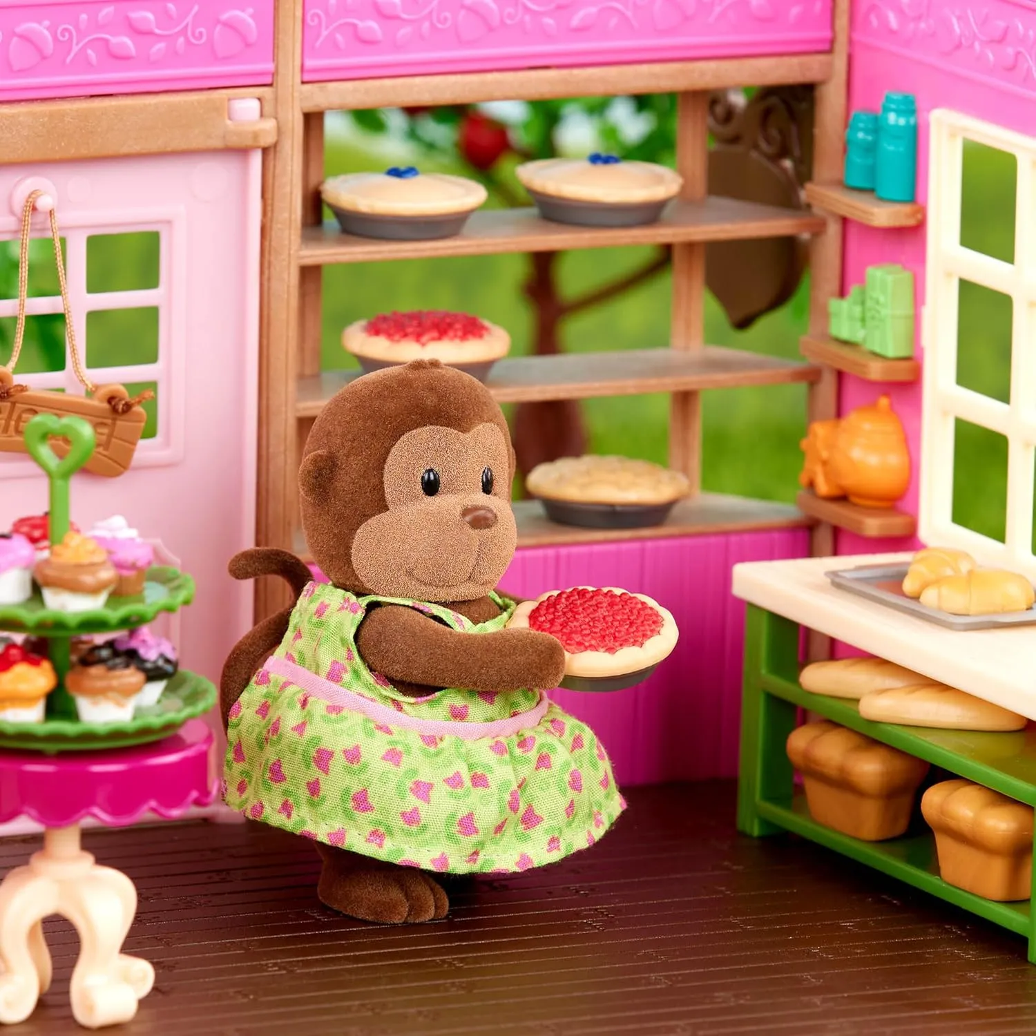 Li’l Woodzeez – Tickle-Your-Taste-Buds Bakery – Dollhouse Playset with Furnitures & Accessories – Pretend Play Toy for Kids Age 3 