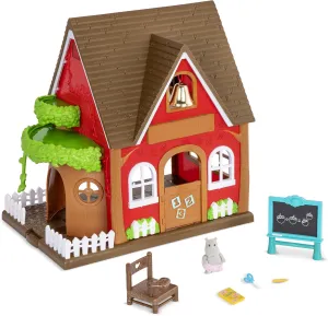 Li’l Woodzeez – Woodland Schoolhouse – Dollhouse Playset – 1 Doll Figure, Miniature Furnitures & Accessories Included - Pretend Play for Kids Age 3 