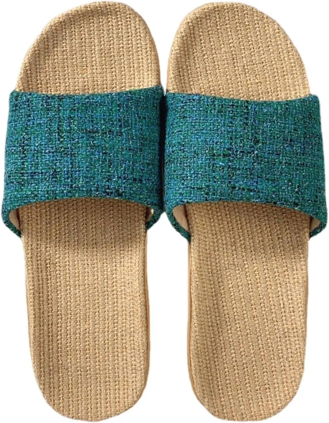 Linen Slippers for Women Men Summer Home Slippers Indoor Soft Sole Anti-Slip and Wear-Resistant Couple Slippers Open Toe Breathable House Shoes