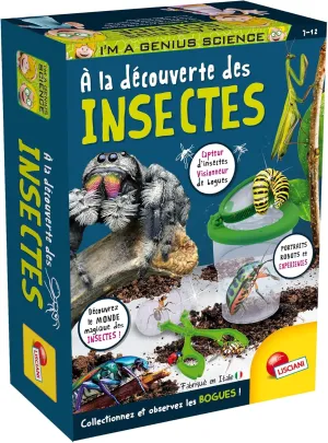 Lisciani - I'm A Genius - Discovering Insects for Children from 7 Years Old - Observation Kit - Catch and Observe Insects - Net and Observatory Included - Educational Game - Made in Italy