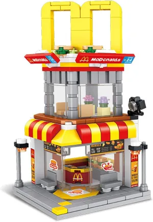 LITTCO Building Blocks City Street View Building Toy 3D Toy Blocks DIY Bricks Toys Building Set Unique Home Decor, Gift for Adults and Children, Blocks Building Set 244PCS (Burger Shop)