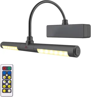 LUXSWAY Picture Light Battery Powered, Wireless Painting Lights with Remote, 3 Modes Brightness Art Display Lighta, 8.9 Inch Rotatable Light Head and Timer Off for Painting Poster Portrait -Small