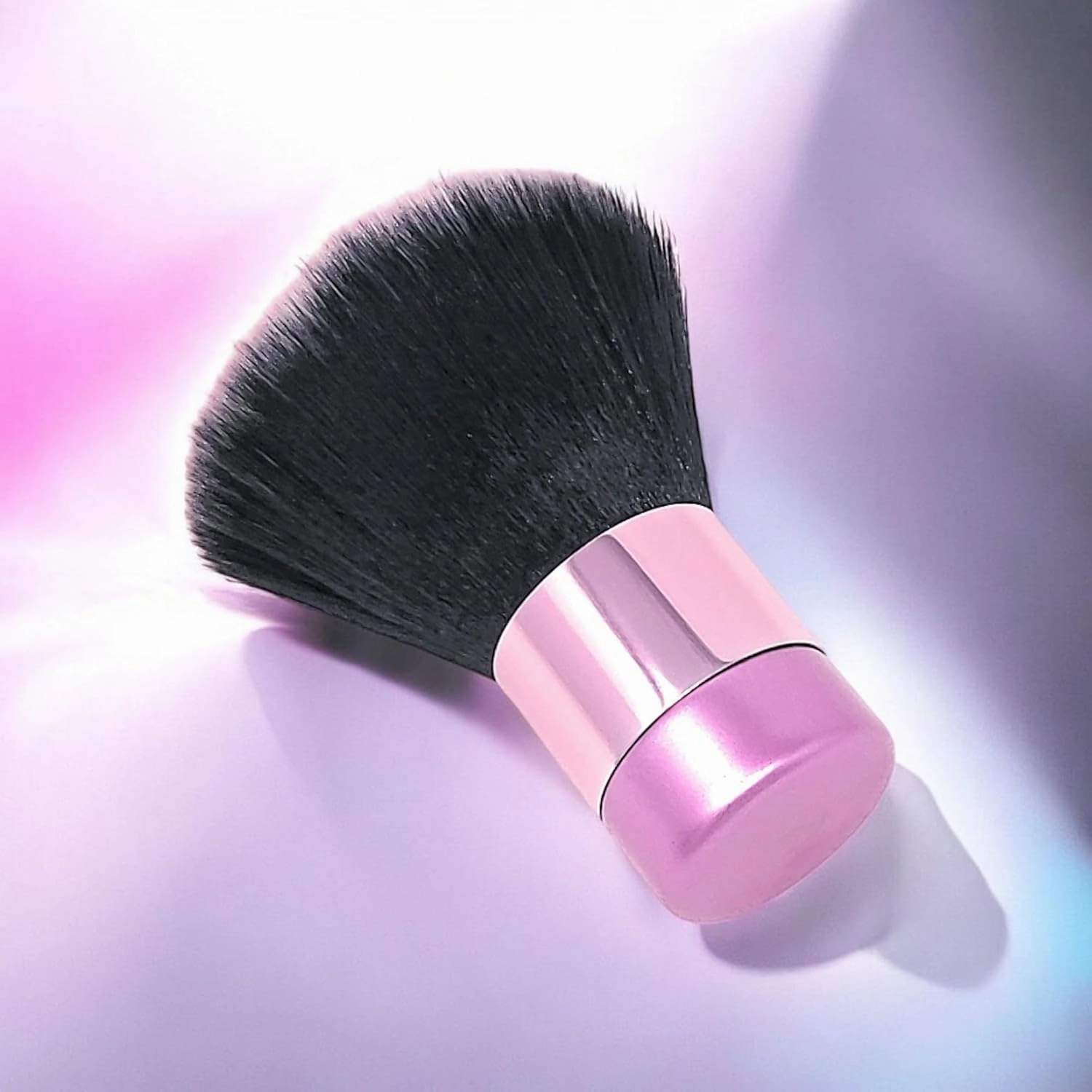Luxurious and Large Soft Fluffy Powder Brush, Use as a Spray Tan Finishing Tool, Multipurpose Face and Body Barber and Beauty Tool, firmer than Violet, Large Kabuki Brush by BevyGold (Pink)