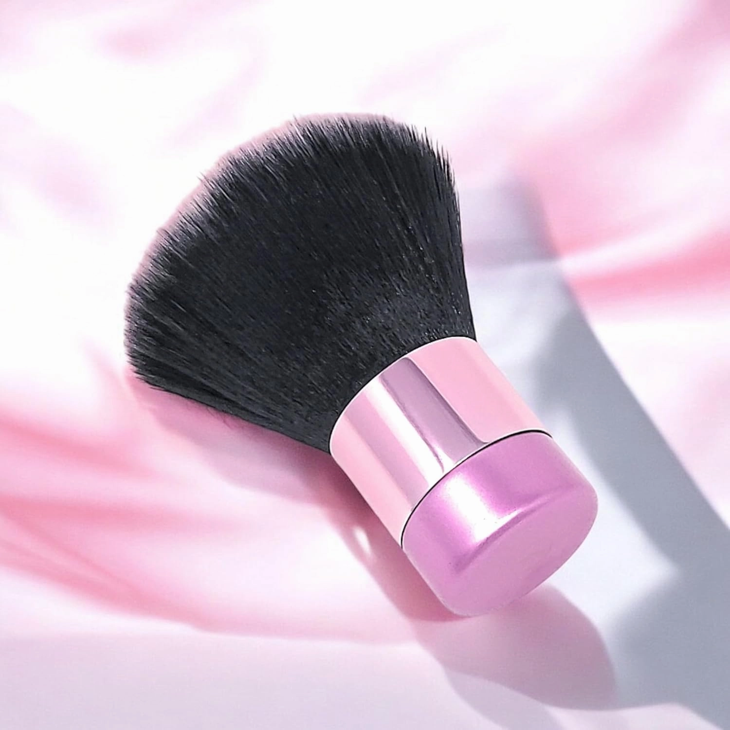 Luxurious and Large Soft Fluffy Powder Brush, Use as a Spray Tan Finishing Tool, Multipurpose Face and Body Barber and Beauty Tool, firmer than Violet, Large Kabuki Brush by BevyGold (Pink)