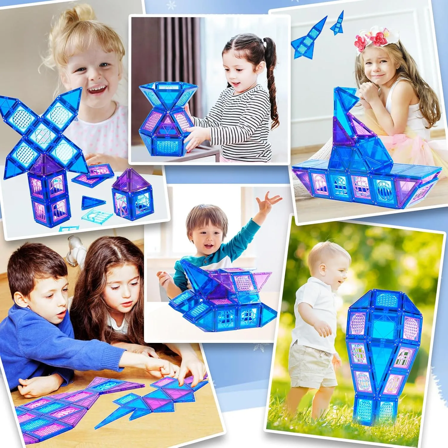 MAGBLOCK 102pcs Magnetic Tiles Magnet Toy Building Blocks for 3 4 5 6 7 8 Years Old Girls Birthday Gifts Preschool STEM Educational Toys