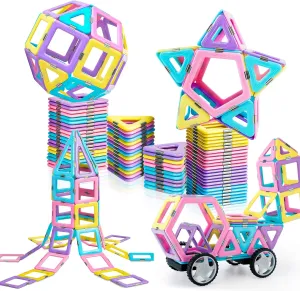 MAGBLOCK Magnetic Building Blocks Set, Upgraded Magnetic Tiles Toys for 3 4 5 6 7 8  Year Old Girls, 103pcs Magnet Toys for Toddlers Boys and Girls 3-5