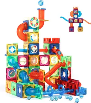 MAGBLOCK Magnetic Tiles 176Pcs Marble Run Children's Educational Toys for Developing Mathmatics and Physics Skills and for Developing Creativity and Imagination Toys for Kids Age 8 9 10  Years Old