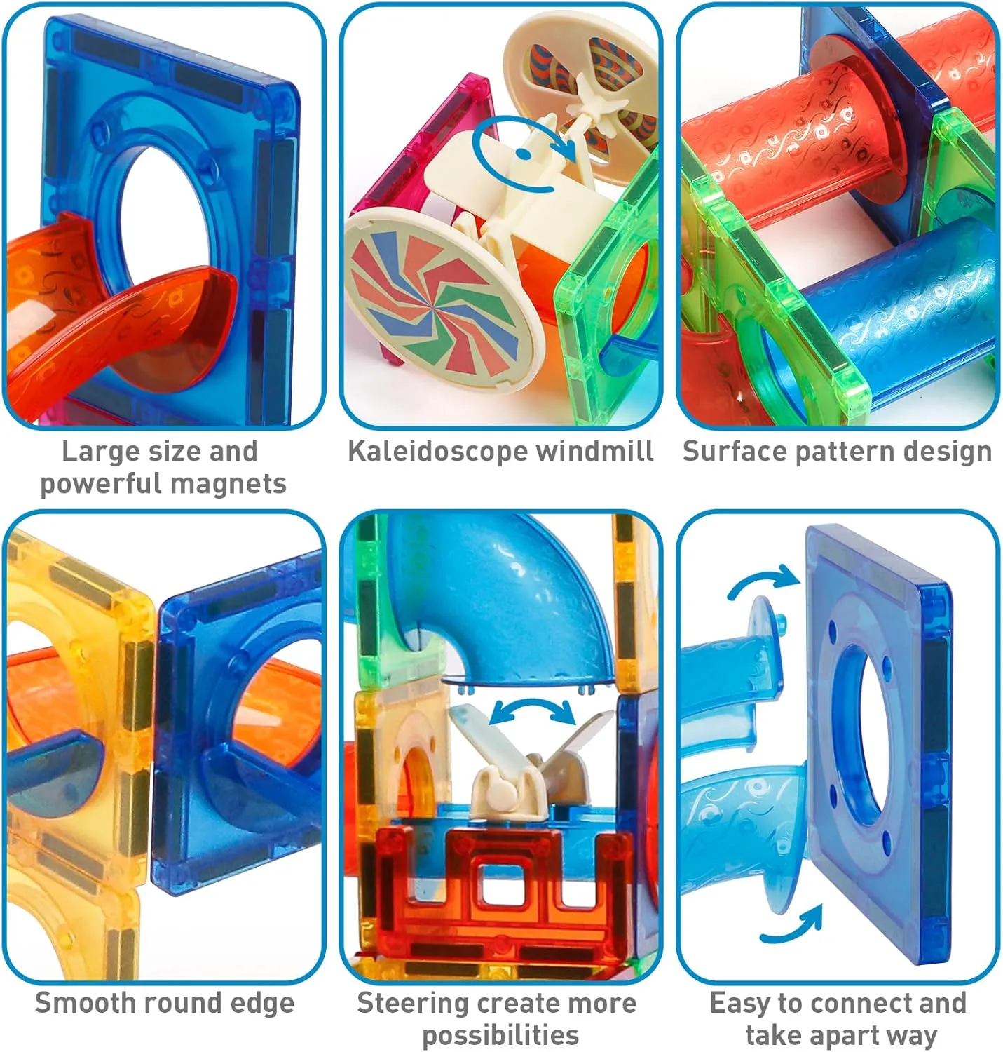 MAGBLOCK Magnetic Tiles 176Pcs Marble Run Children's Educational Toys for Developing Mathmatics and Physics Skills and for Developing Creativity and Imagination Toys for Kids Age 8 9 10  Years Old