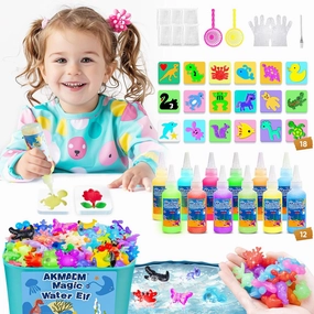 Magic Water Elf Toy Kit, 12 Colors Water Fairy Water Gel Kit, 60ml Water Elf Set with 18 Shape Molds, Handmade Water Toy, Creative Magic Aqua Toys kit, Children's DIY Aqua Marine Life(12 Colors)