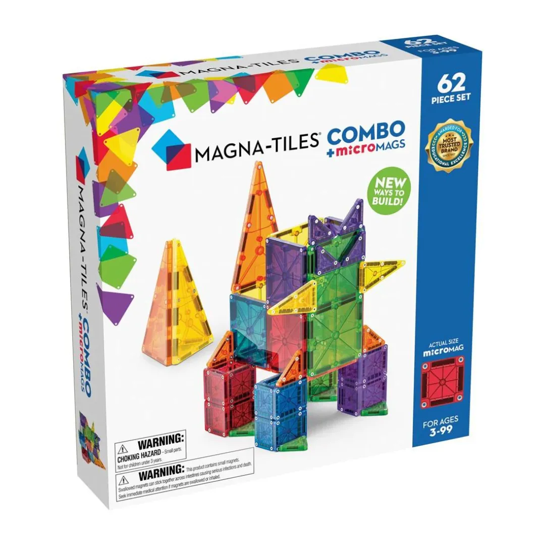 Magna-Tiles Combo   microMAGS - 62 Piece Set