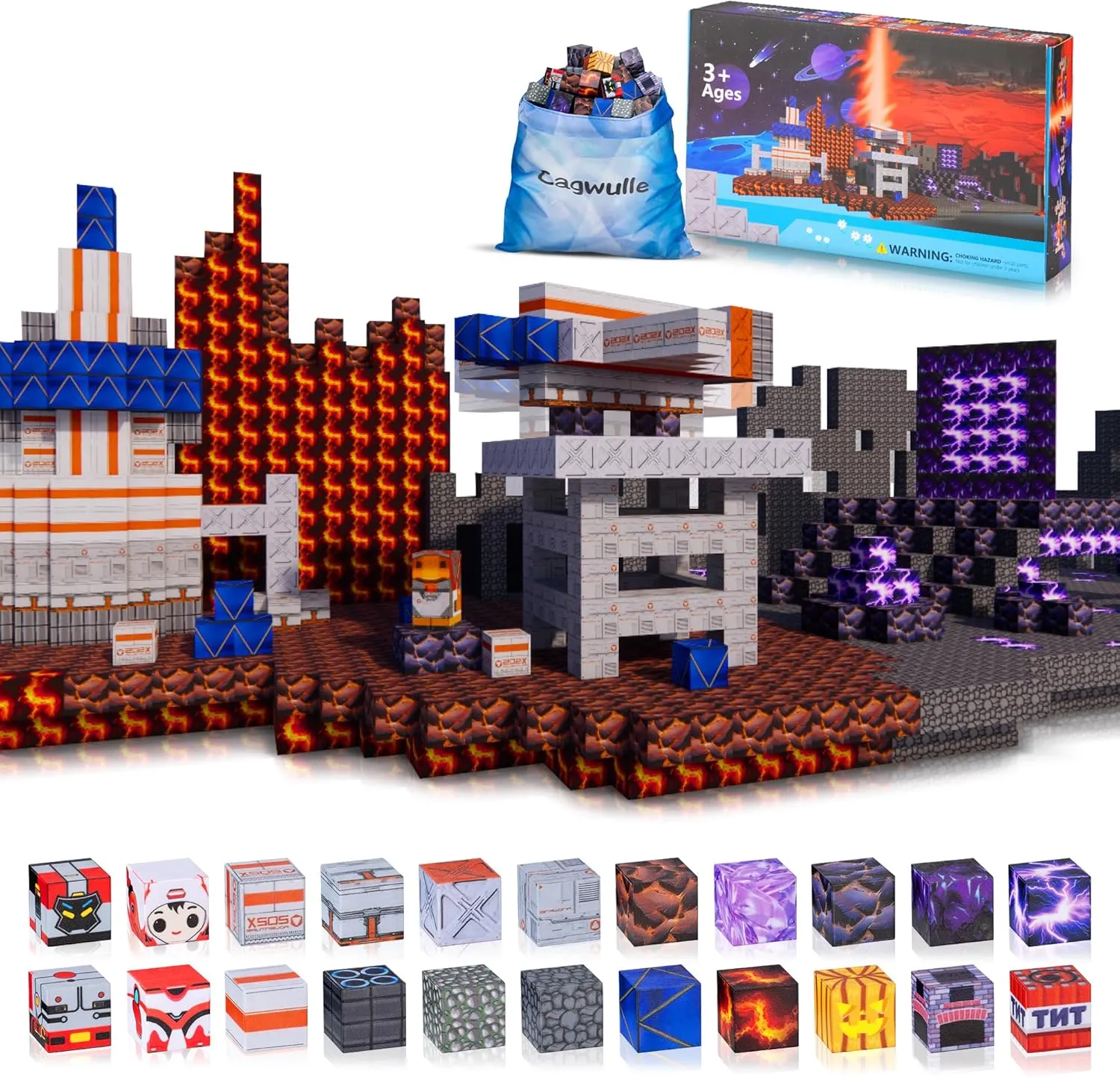 Magnetic Blocks 100PCS Building Blocks Magnet Cube Toys Stacking,STEM Sensory Magnetic Building Blocks for Kids,Magnet Tiles Building Toys for Kids Age 3 4 5 6 7 8 9 10 Birthday