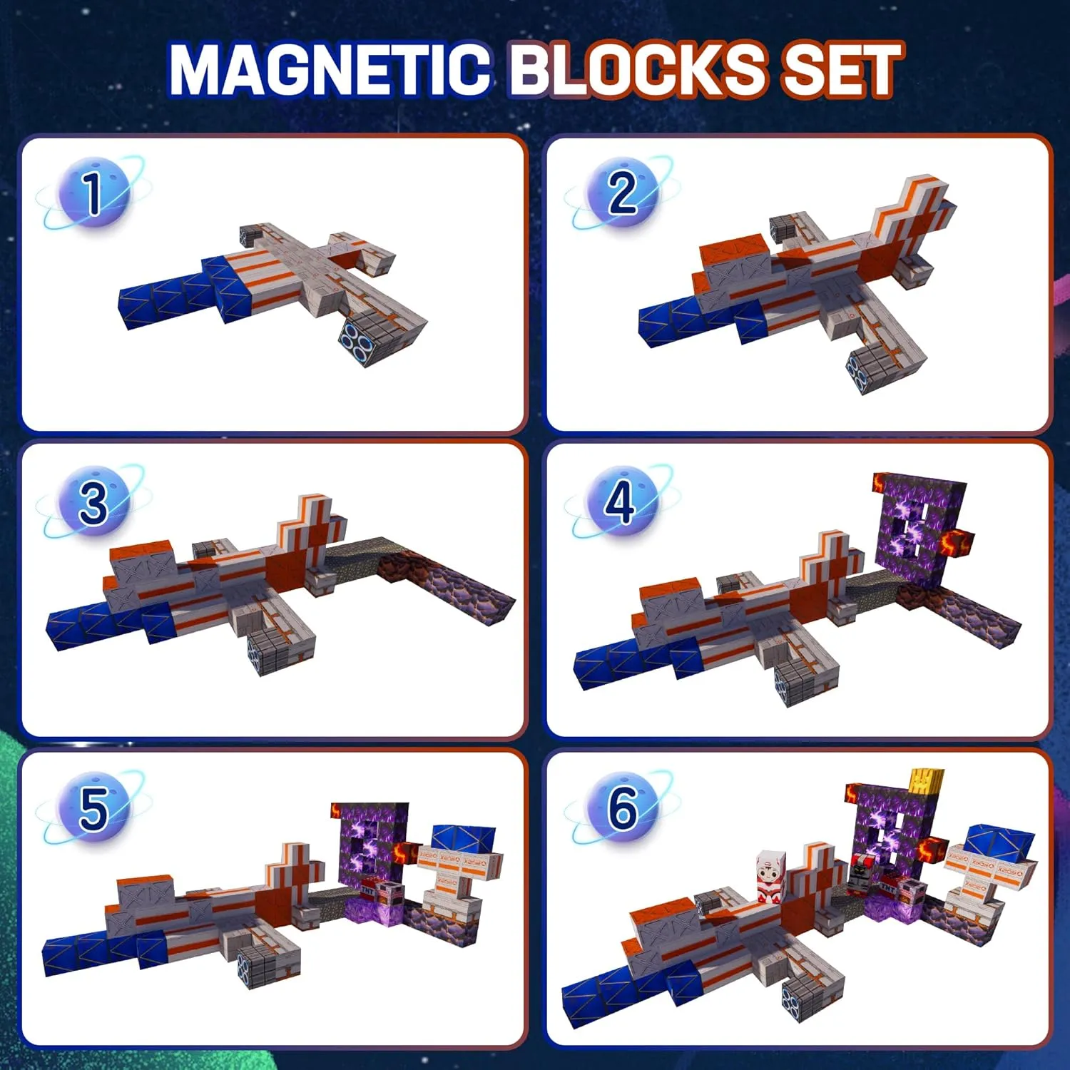 Magnetic Blocks 100PCS Building Blocks Magnet Cube Toys Stacking,STEM Sensory Magnetic Building Blocks for Kids,Magnet Tiles Building Toys for Kids Age 3 4 5 6 7 8 9 10 Birthday