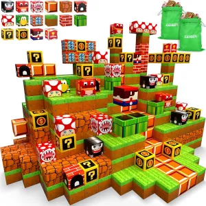 Magnetic Blocks - 200PCS Build 3D Magnet Building Toys World with Magnetic Tiles, STEM Kids Sensory Toys, Toy Magnet Building Set B-Day Gifts for Age 3 4 5 6-10 Year Old Boys Girls