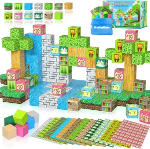 Magnetic Blocks, Magnetic Building Blocks Cubes for Boys & Girls, Magnet Blocks STEM Montessori Sensory Toys for Toddlers Gifts for 3  Years Old, Fidget Cubes Construction Toys
