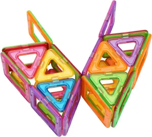 Magnetic Blocks Tough Building Tiles STEM Toys for 3  Year Old Boys and Girls Learning by Playing Games for Toddlers Kids Toys Compatible with Major Brands Building Blocks (30PCS)