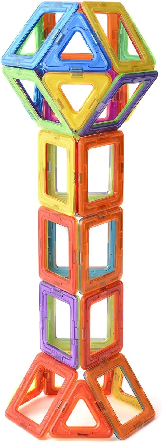 Magnetic Building Blocks Set – 30 Colorful Tiles for Kids | STEM Educational Toys for Creative Play | Safe & Durable Construction Blocks | Perfect for 3  Years Old (Stem, 50, Pieces)
