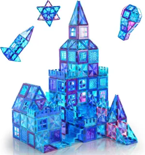 Magnetic Tiles, 116PCS Magnet Building Blocks, 3D Diamond Magnetic Blocks, Construction Stem Toys for Kids, Educational Toys for Boys Girls Ages 3 4 5 6 7 8 (116 PCS)