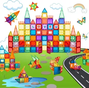 Magnetic Tiles 85 PCS Magnetic Blocks for Kids, 3D Magnetic Building Blocks, Magnetic Stacking Toys Construction Kit,STEM Toys for Toddlers Children Boys Girls Ages 3 4 5 6 7 8  Year Old