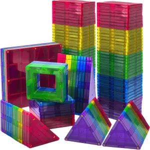 Magnetic Tiles Building Blocks - 113pcs Advanced Set - STEM Toys for 3  Year Old Boys and Girls -Strongest Magnets - Includes 13 Piece Insert Alphabet Cards - Learning by Playing