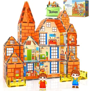 Magnetic Tiles-Doll House with Magnets for Kids Playhouse Tiles Edition Double Sided, Kids Toys Magnetic Blocks for Boys Girls Age 3-4 4-5 6-8, Stem Sensory Toy for Classroom Must Haves Building Toys