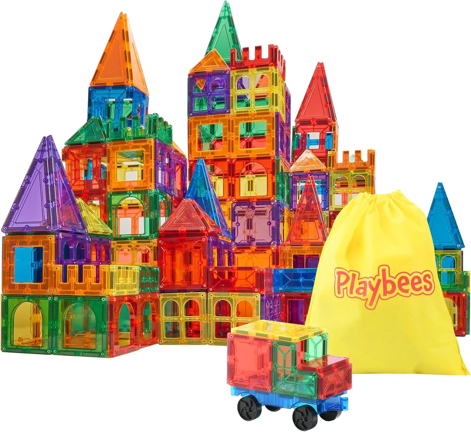 Magnetic Tiles for Kids Ages 3 4 5 6 7 8-100 Piece Magnetic Building Blocks for Toddler Kids, 3D Tile Magnets for Stem Educational Toys for Boys and Girls