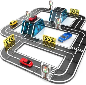 Magnetic Tiles Road Set for Kids 3 4 5 6 7 8 Magnetic Building Blocks, Magnetic Construction Toys Preschool STEM Educational for Girls Boys Toddler 3  Years