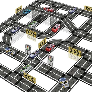 Magnetic Tiles Road Set with Pullback Car, Magnetic Tiles for Kids Ages 3-5 4-8, Magnet Building Tile for Toddler Kids Boys Girls, Creative STEM Building Toy & Learning Educational Magnet Toys