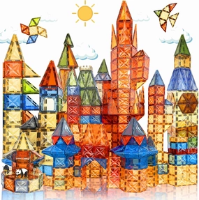 Magnetic Tiles, 100 PCS Magnetic Blocks Building Set Magnet Tiles STEM Toys 3D Kids Preschool Educational Sensory Toys Gift for Toddlers Kids Boys Ages 3 4 5 6 7 8 9  Year Old