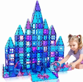 Magnetic Tiles Kids Toys for 3 4 5 6 7 8  Year Old Boys Girls Toys Castle Princess Magnetic Building Blocks Educational Toddler Gifts Toy Age 2-4 5 6-8 Year Old Girl Boy Birthday