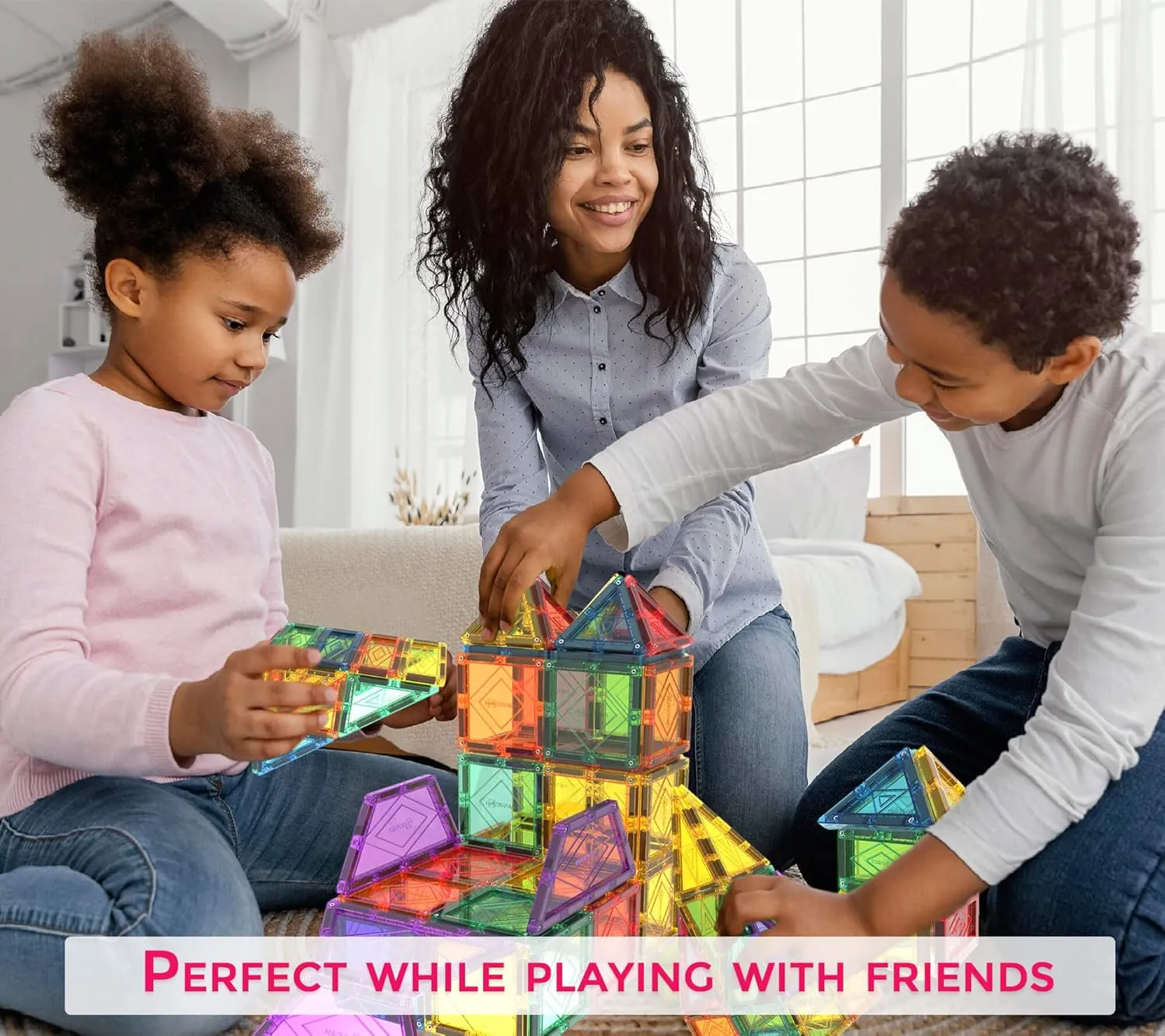 MagVision 48 Piece Plus Magnetic Board Set, Stem Magnetic Building Blocks, Extra Strong and Safe Magnets, Educational Toys for Children Ages 3 