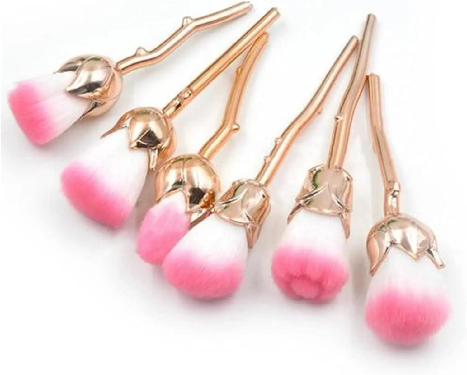Makeup Brushes Sets 6Pcs/Set Rose Shape Golden Handle Makeup Brushes Set Blusher Eyeshadow Powder Brush Makeup Tool