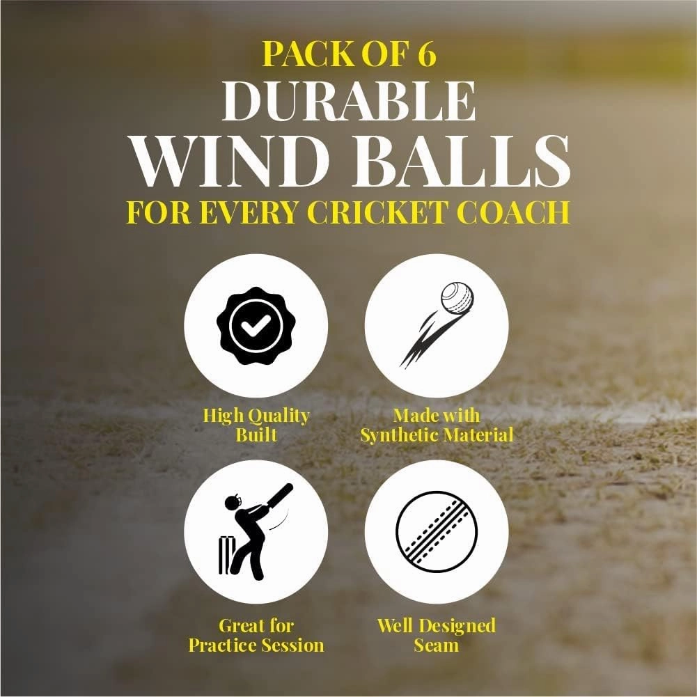 MARIB Wind Cricket Balls - Indoor & Outdoor Soft Training Cricket Ball for Coaching Practice