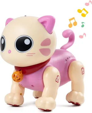 Marstone Robot Cat Toys for Kids,1 2 3 4 5 6  Year Old Girl Birthday Gift Toy, Remote Control Kitty Toddler Toys Age 2-4, Interactive Pet with Program, Dancing, LED Ears and Music for Boys Girls 3-5