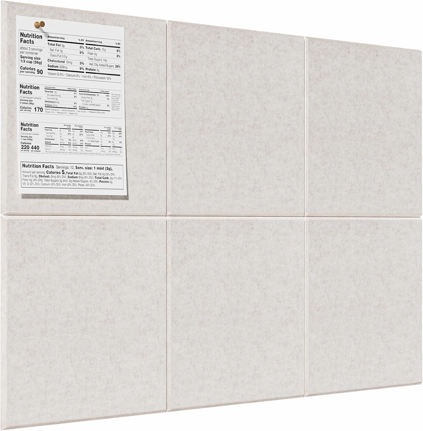 MaxGear Large Cork Board for Wall 36" x 24", Light Tan Bulletin Board, 6 Pack Felt Wall Tiles with Pushpins, Cork Boards for Office Push Pin Board Tack Board Felt Board