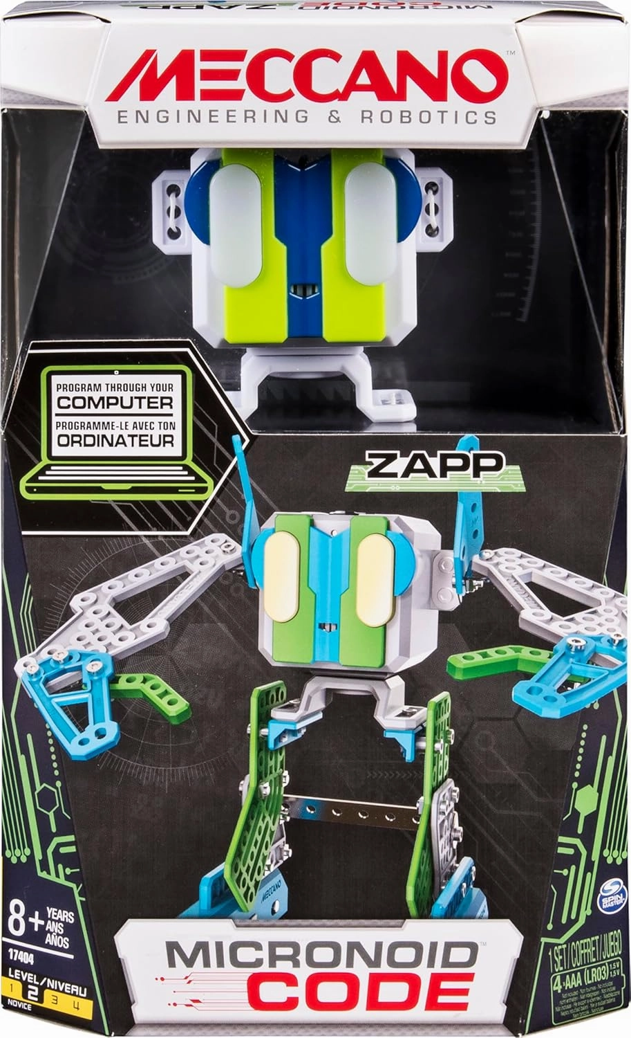MECCANO by Erector, Micronoid Code Zapp Programmable Robot Building Kit