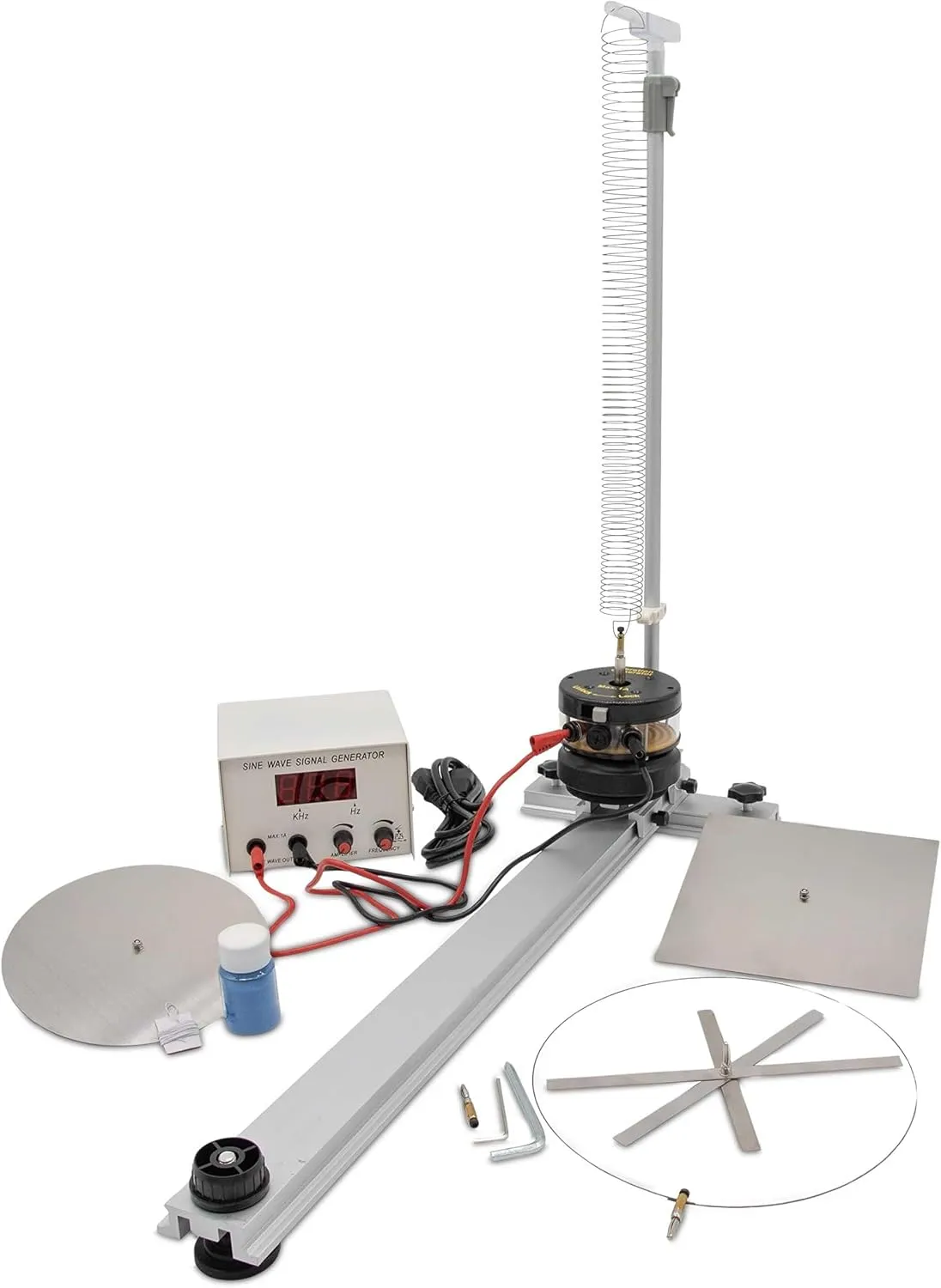Mechanical Wave Kit – Hands-On Educational Tool for Physics Classrooms & Labs, Study Wave Patterns, Vibrations, Sound & Interference – Includes Sine Wave Generator, Mechanical Driver (No. WVGEN-DLX)