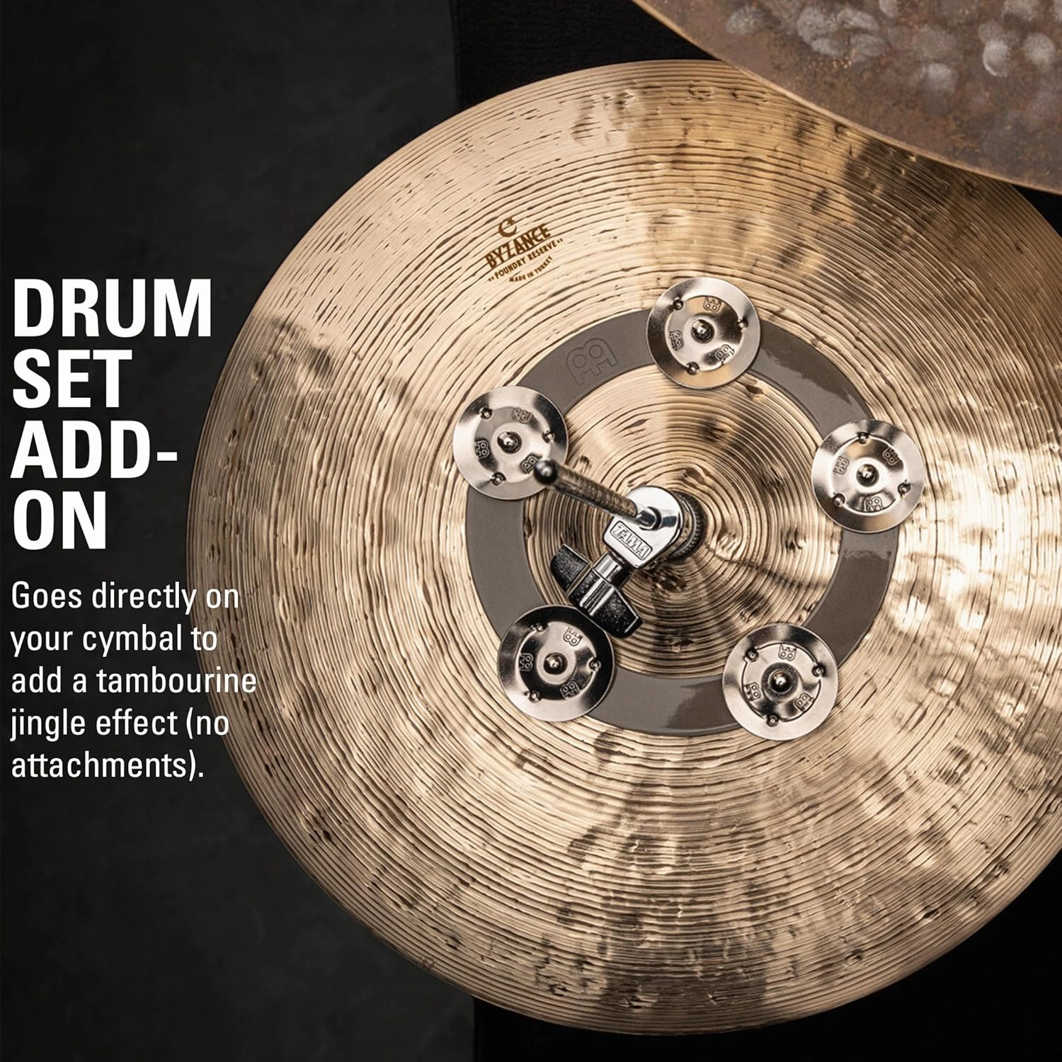 Meinl Cymbals Ching Ring Tambourine Jingle Effect, Stainless Steel — NOT Made in China — for Hihats, Crashes, Rides and Stacks (CRING)