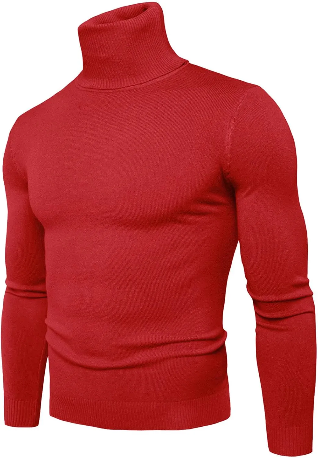 Mens Sweaters Casual Solid Soft Turtleneck Sweater Flexibility Solid Color Close Fitting Top Slim Sweater Black