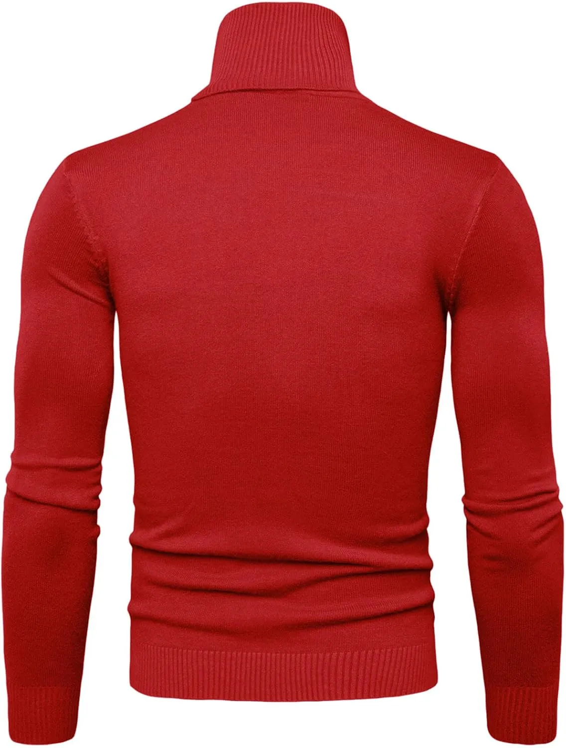 Mens Sweaters Casual Solid Soft Turtleneck Sweater Flexibility Solid Color Close Fitting Top Slim Sweater Black