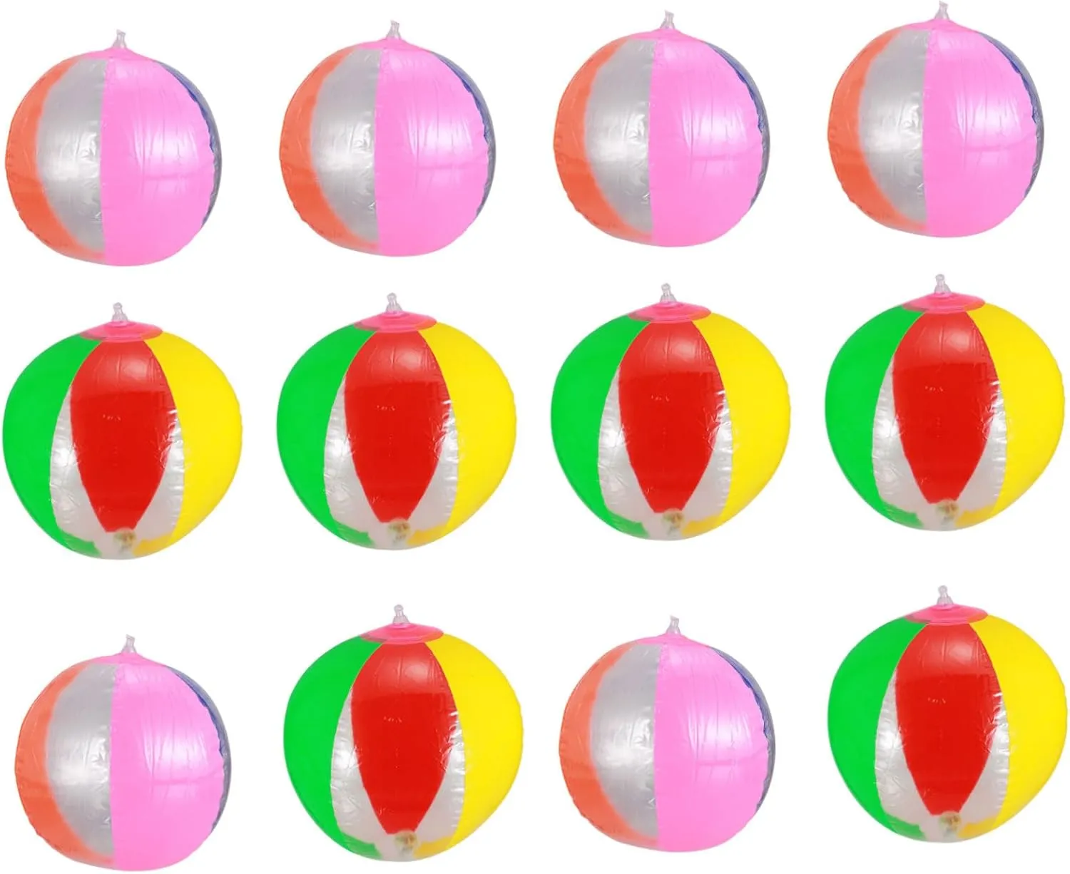 Milisten 12 Pcs Glow in Dark Beach Balls Lights Inflatable Pool Balls Light up Toys for Boys and Girls Adults Random