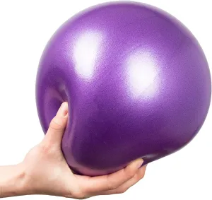 Mini Exercise Ball 9inch/23cm Small Yoga Soft Pilate Ball Home Training Abdominal Workouts Ball, Anti Burst and Slip, with Inflatable Straw for Therapy, Barre, Core