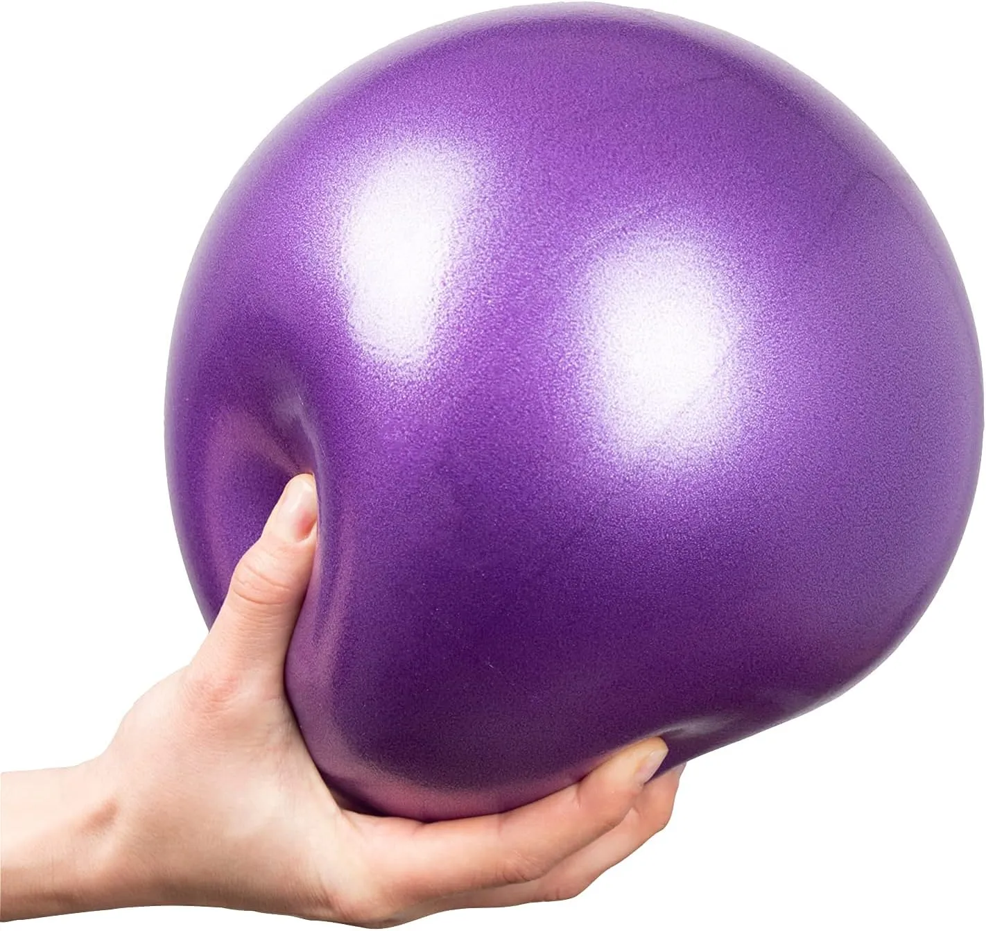Mini Exercise Ball 9inch/23cm Small Yoga Soft Pilate Ball Home Training Abdominal Workouts Ball, Anti Burst and Slip, with Inflatable Straw for Therapy, Barre, Core